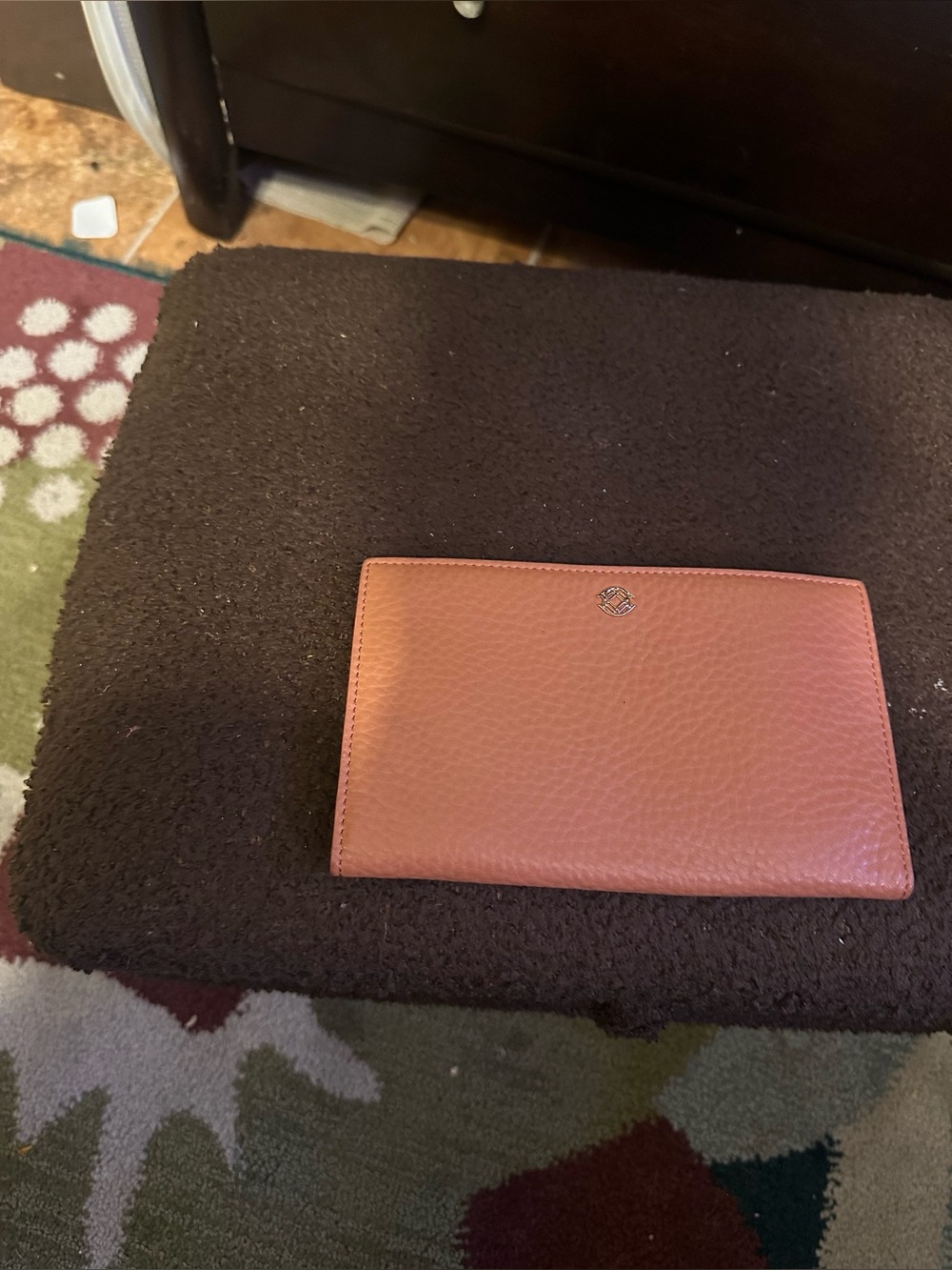Dagne Dover Salmon Pink Pebbled Leather Wallet
